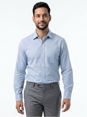 BROOKS BROTHERS | Light Blue Button-Front Dress Shirt Men’s Size 17/36